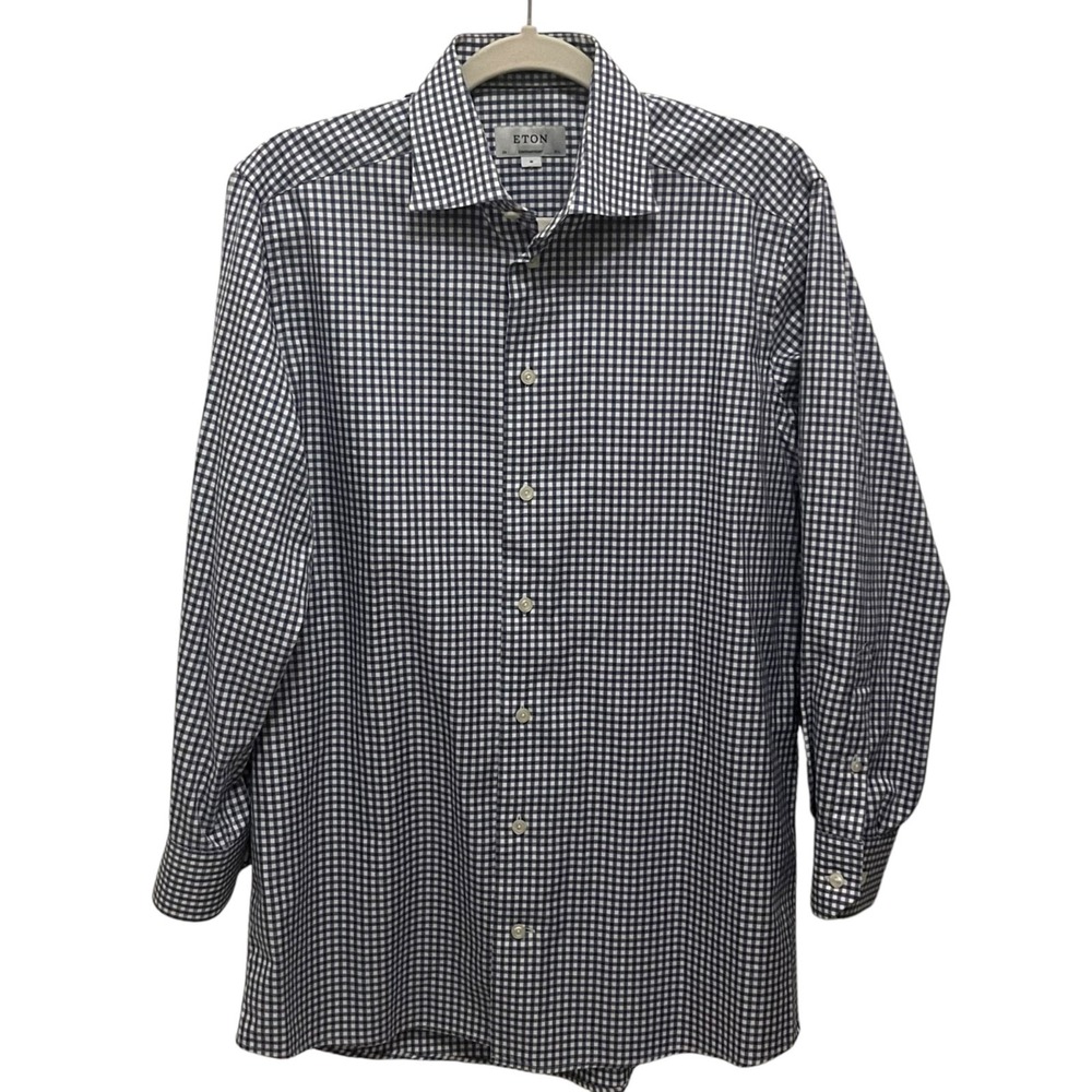 ETON Dress Shirt Mens 15.5 39 Blue Contemporary Long‎ Sleeve Button Up Cotton
